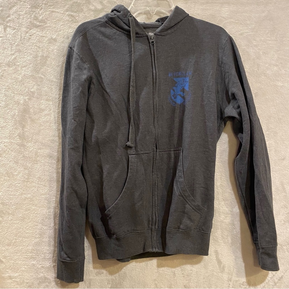 Harry Potter Jacket Adult Medium Gray Hoodie Ravenclaw Hogwarts Quidd Zip Up